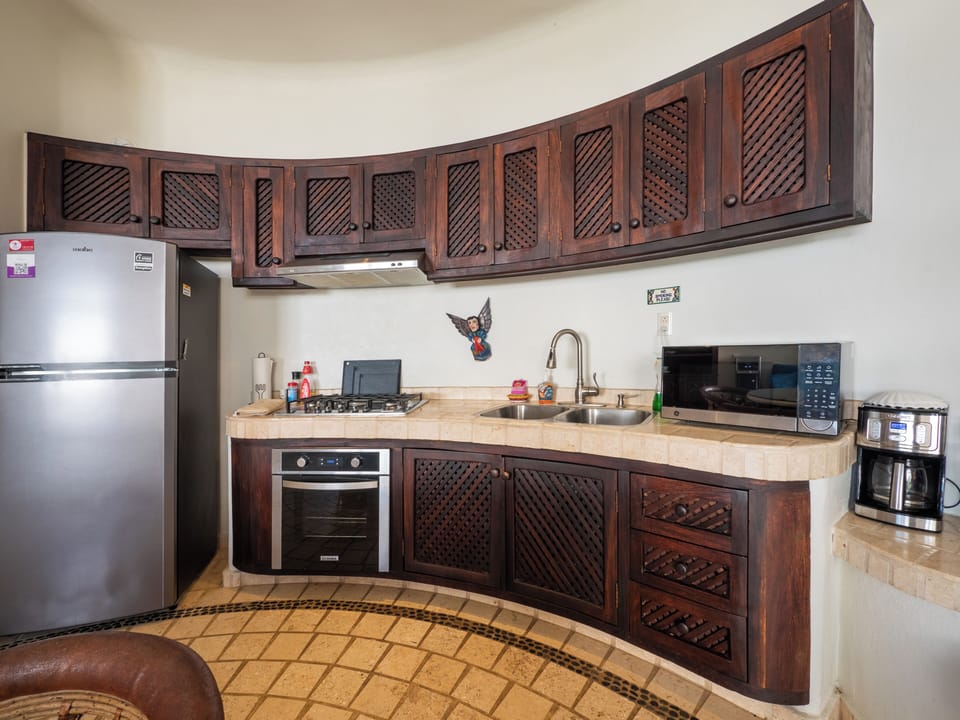 Full kitchen. Everything you need to cook or let us help you set up private chef