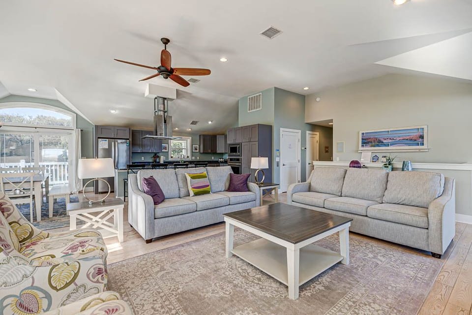 Top-Level Living Room with Deck Access