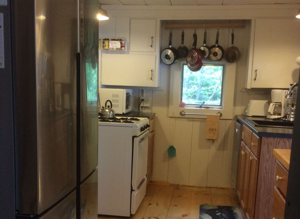 New double door fridge/freezer.