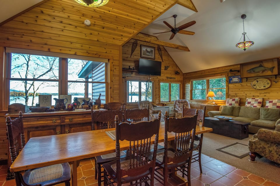 Enjoy views of Rangeley lake from the kitchen, dining and living area!