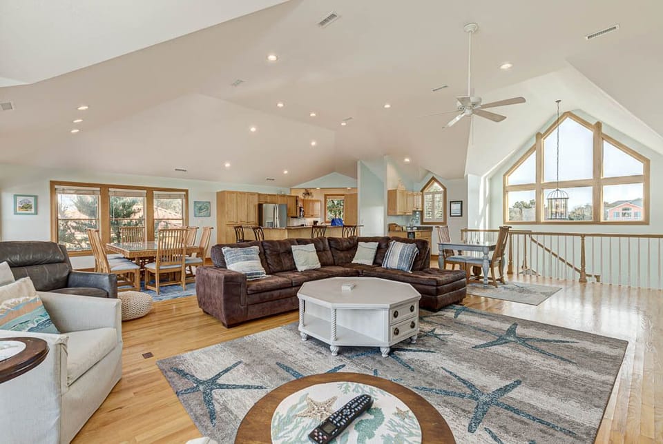 Top-Level Living Room with Deck Access