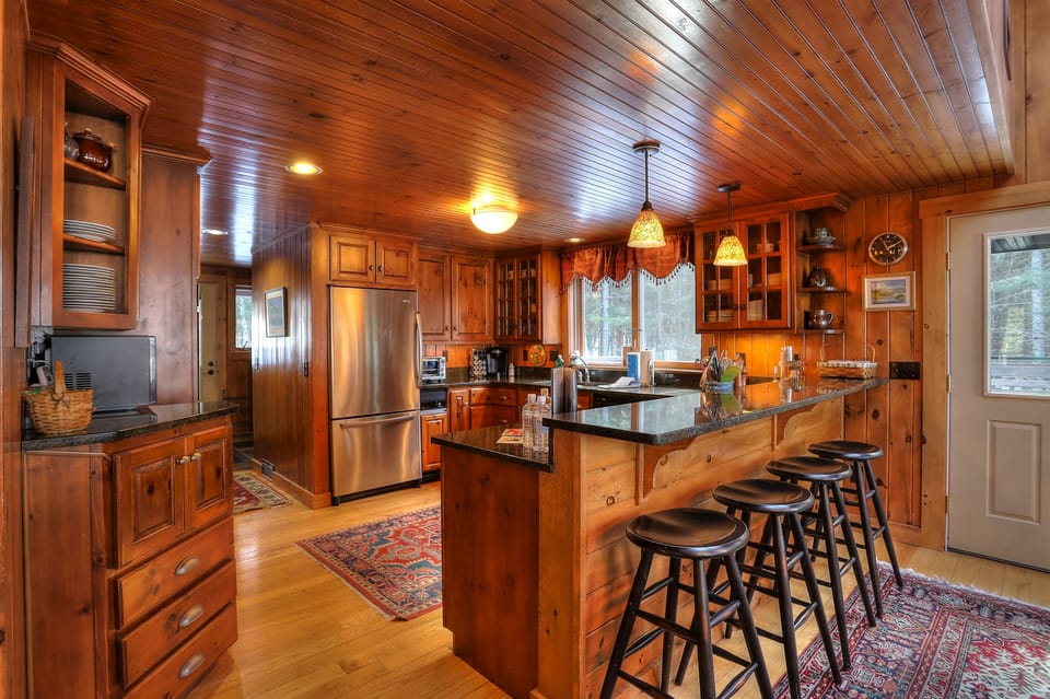 Kitchen with bar seating for four