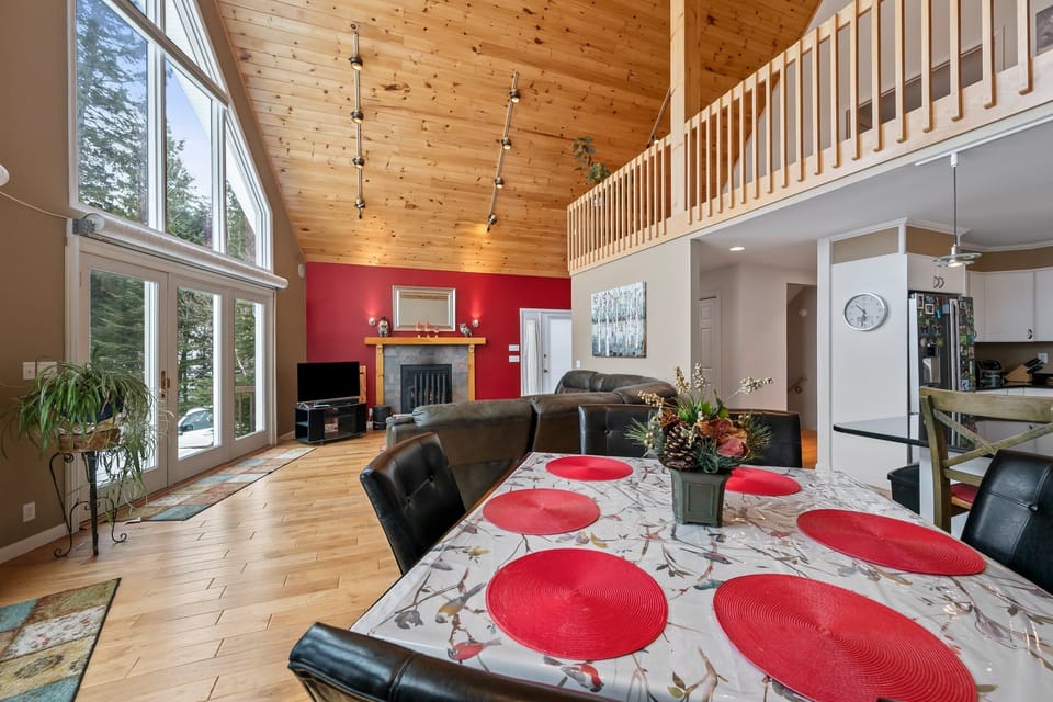 View of living room from dining area