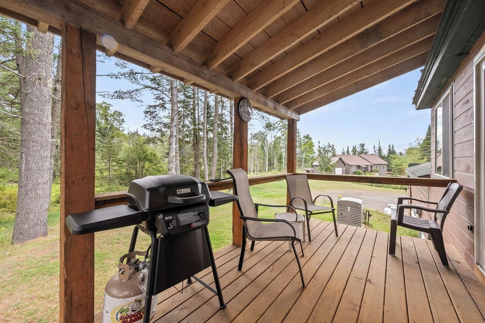 Covered deck with gas grill