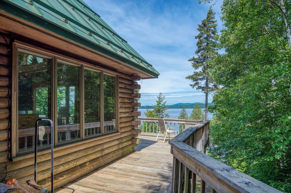 Deck with gorgeous lake views