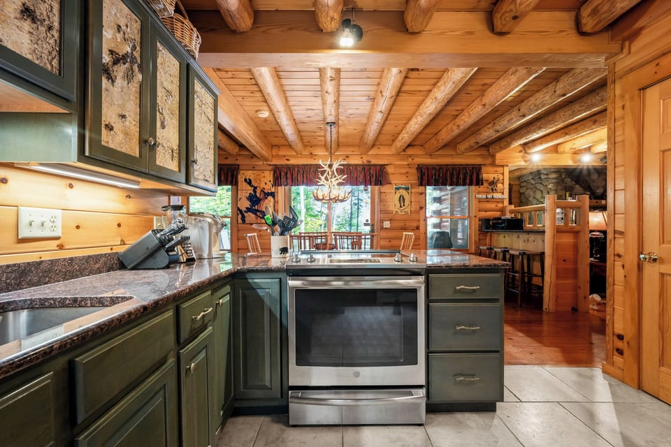 View of dining area from kitchen