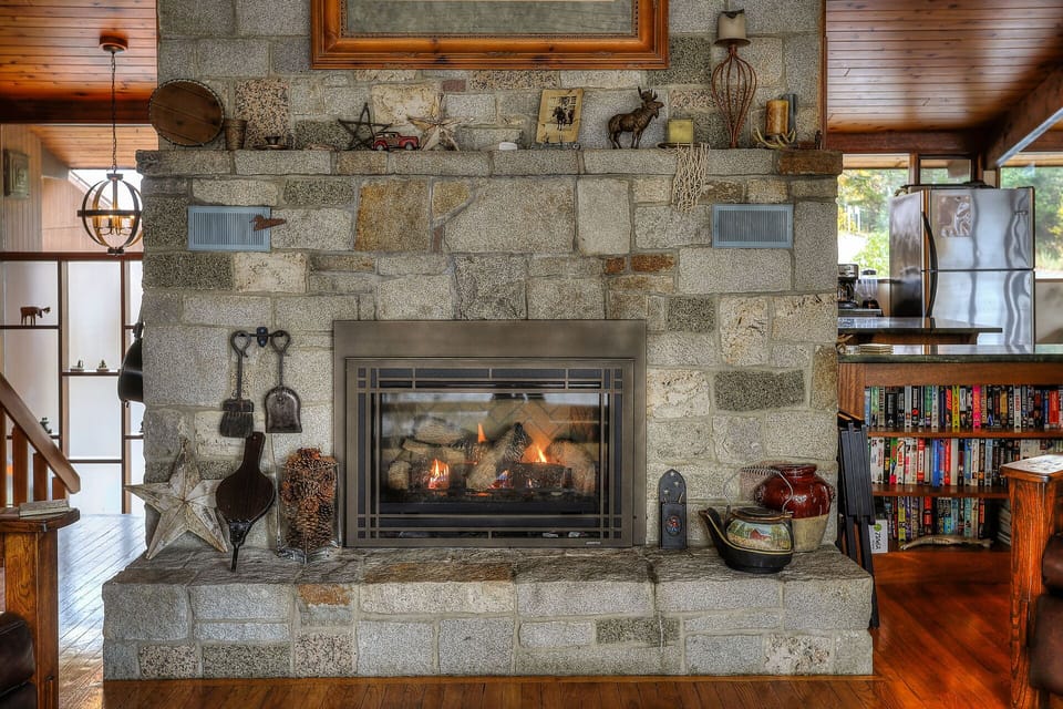 Large Stone Fireplace