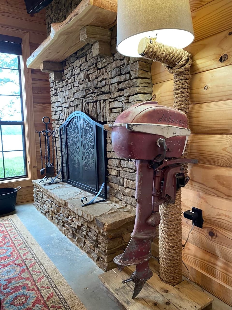 wood burning fireplace