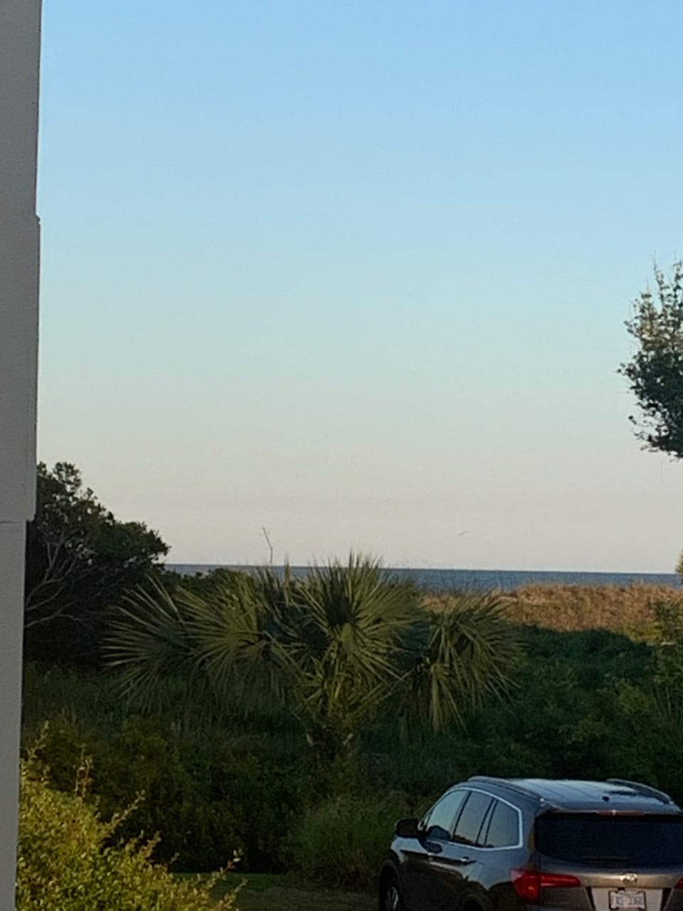 Balcony photo, peak of ocean.