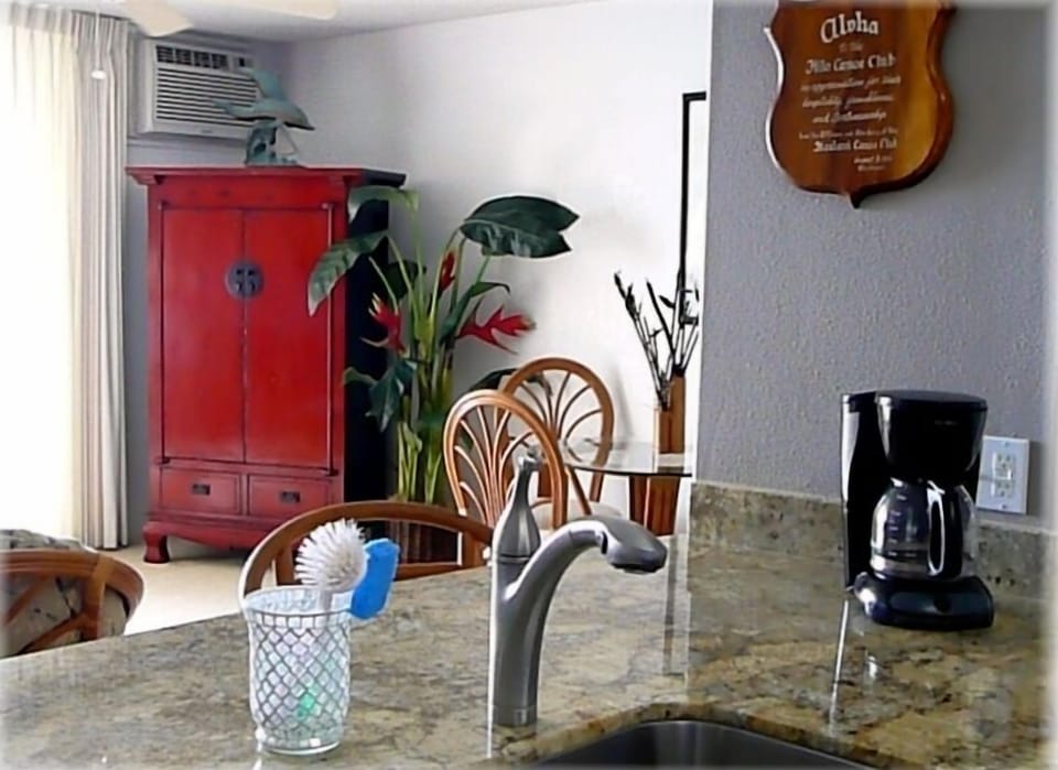 The condo has an open airy feeling