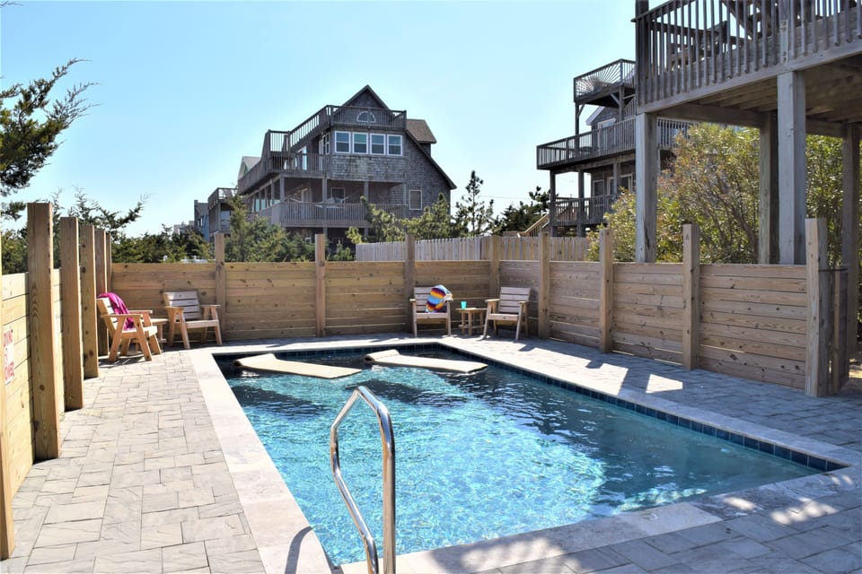 Pool enclosure is actually quite large, plenty of room for entertaining.