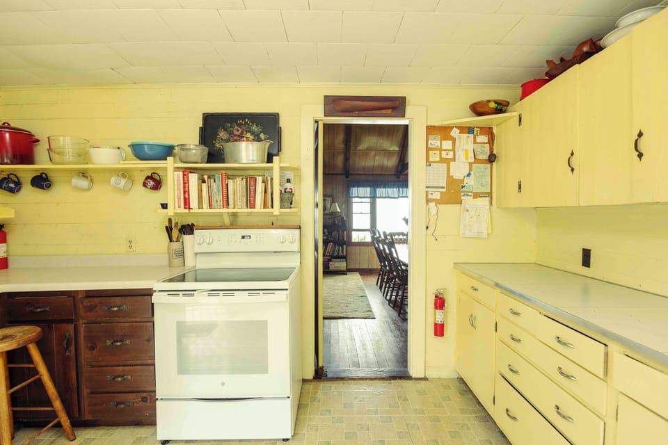 Kitchen with view to living room