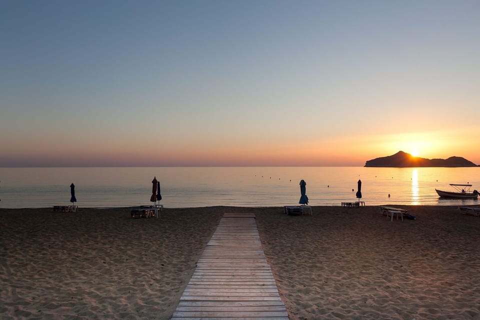 Agios Georgios Pagi Beach at sunset