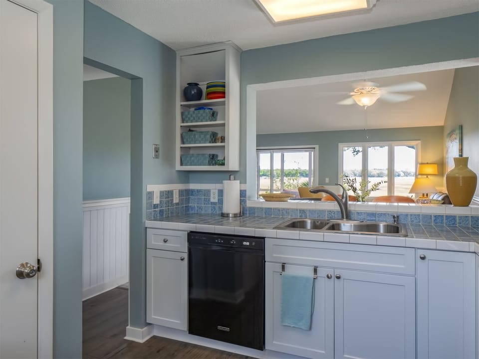 Colorful, lovely kitchen with Keurig and regular drip coffee maker
