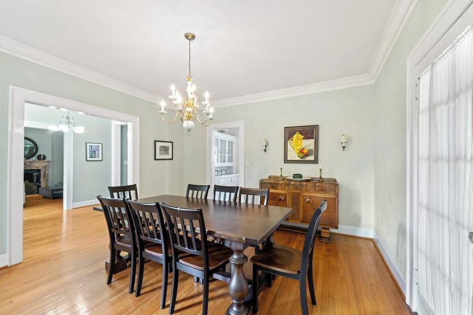 Well lit dining room perfect for family gatherings