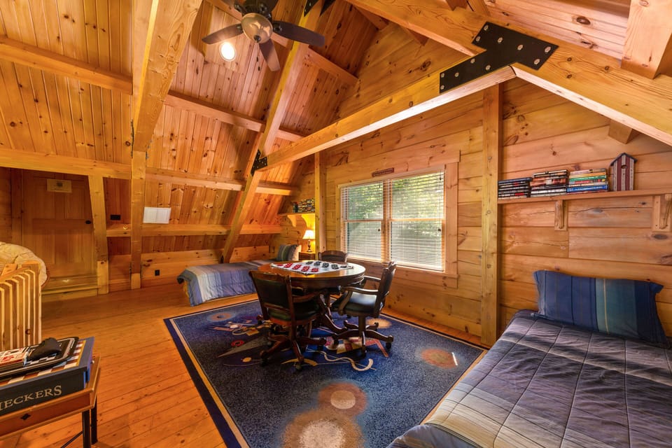 Loft with game table and 2 twin beds