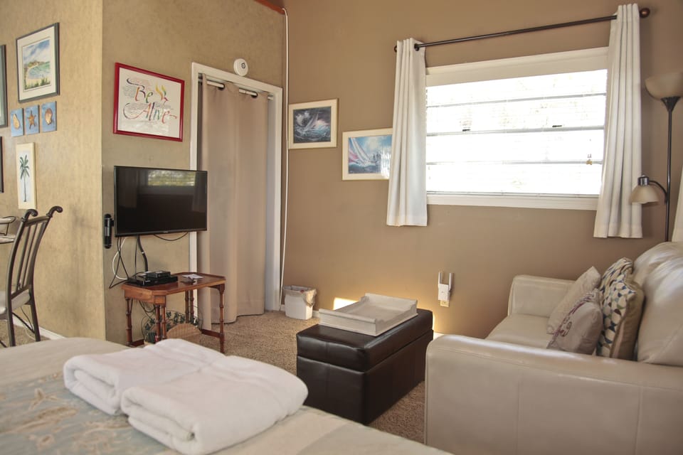 New, larger tv has been added.