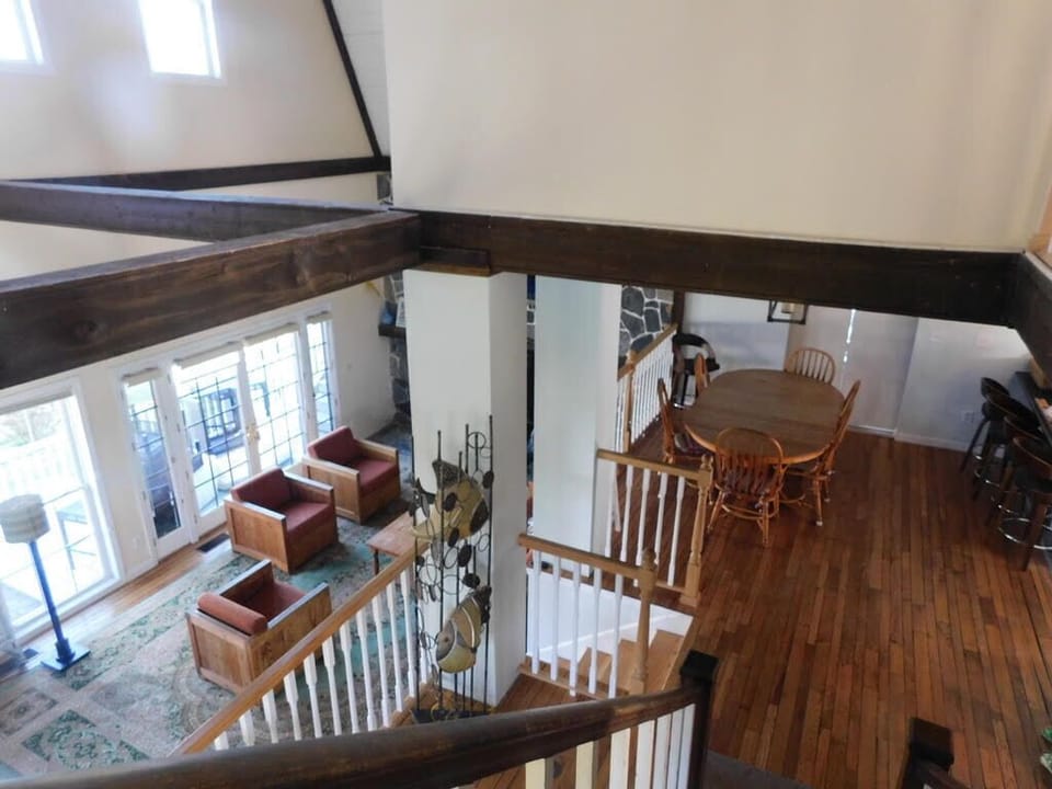 View from Level 2 - over open staircase - to Great Room