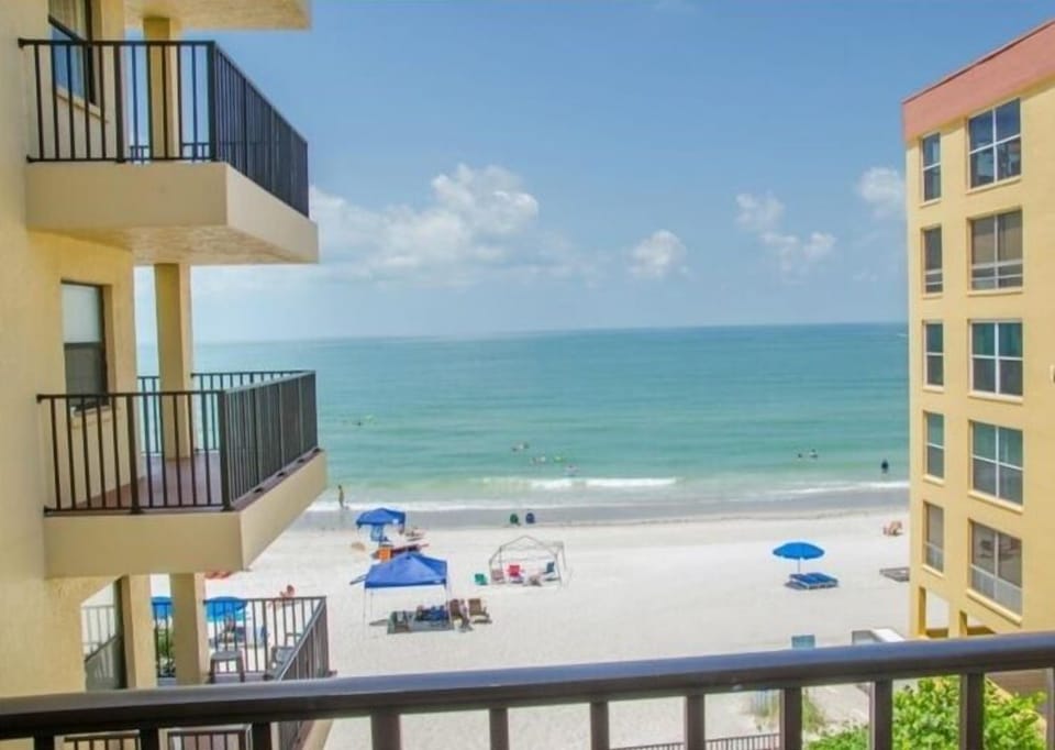 Gulf view from our balcony, where you can watch the dolphins playing!