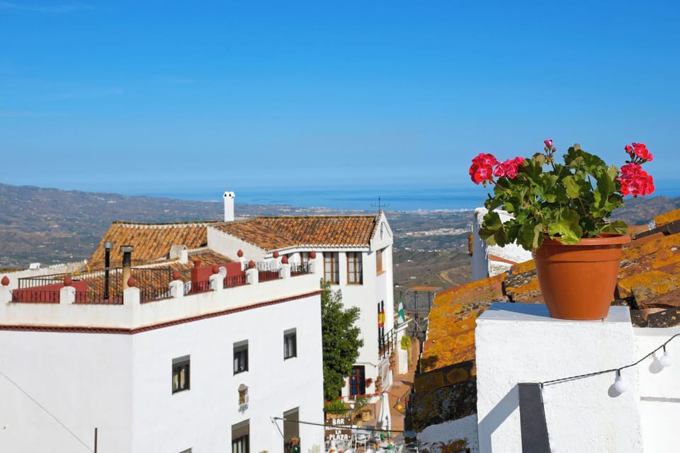 Views as far as the Mediterranean Sea from our terrace.