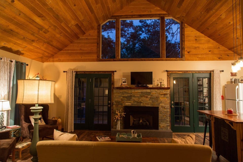 Open rustic interior with beautiful decorations and warmth