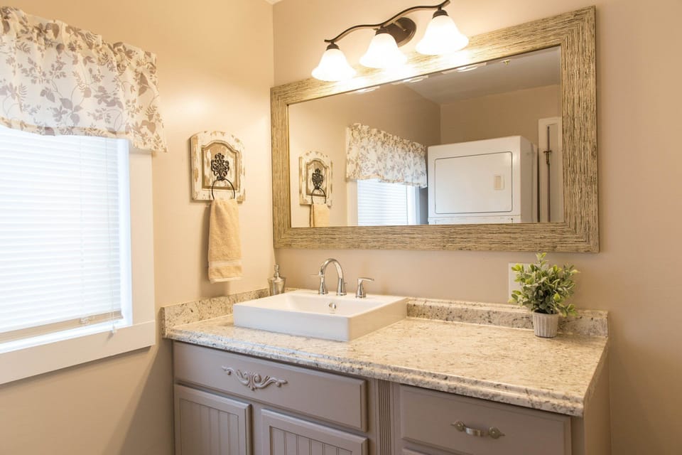 Beautiful bathroom with modern fixtures