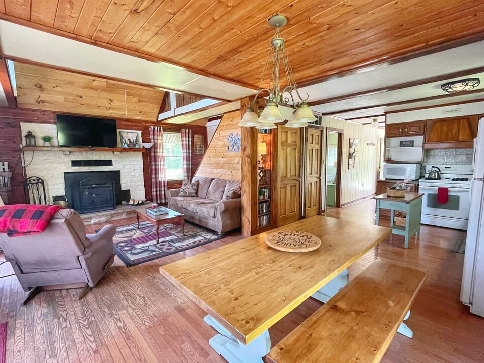 Warm dining area