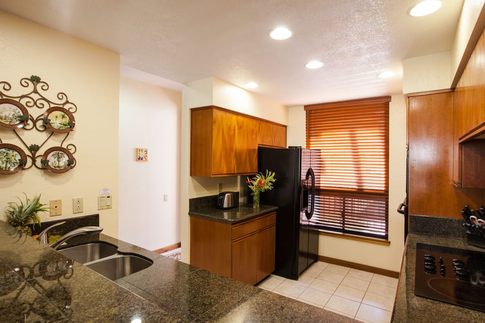 Fully stocked kitchen waiting for you to cook your meals.