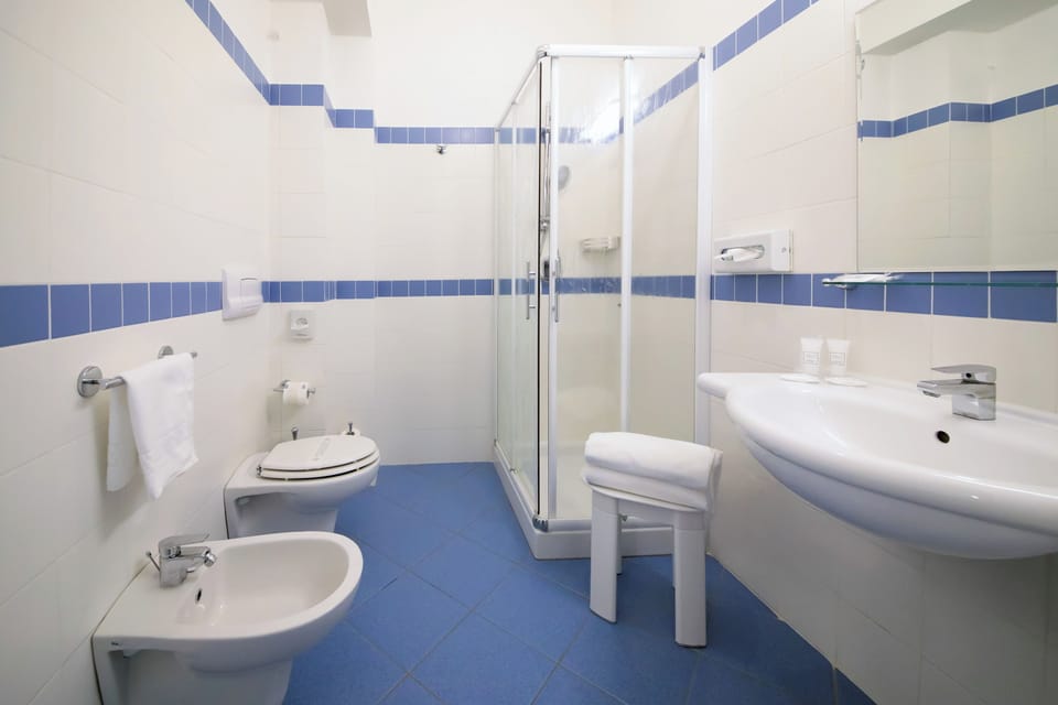 Free toiletries, hair dryer, bidet, towels