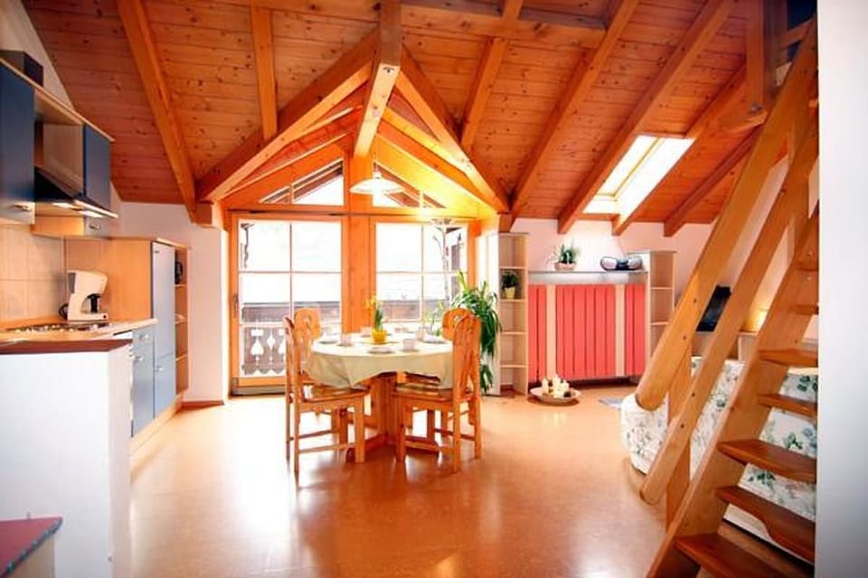 Family Apartment (Holunder) | Private kitchen | Coffee/tea maker, full-size fridge, shared microwave, oven