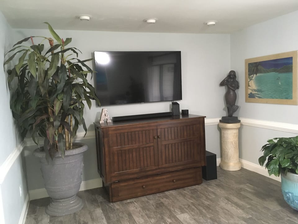 Queen Murphy bed
65” Smart TV
