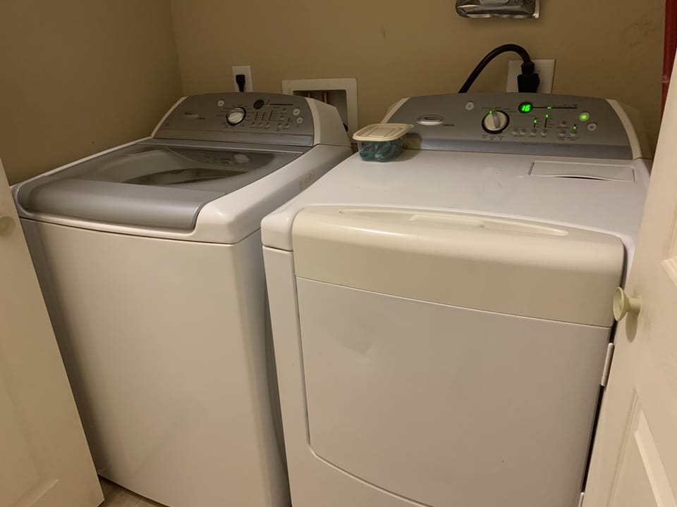 Second-floor laundry.