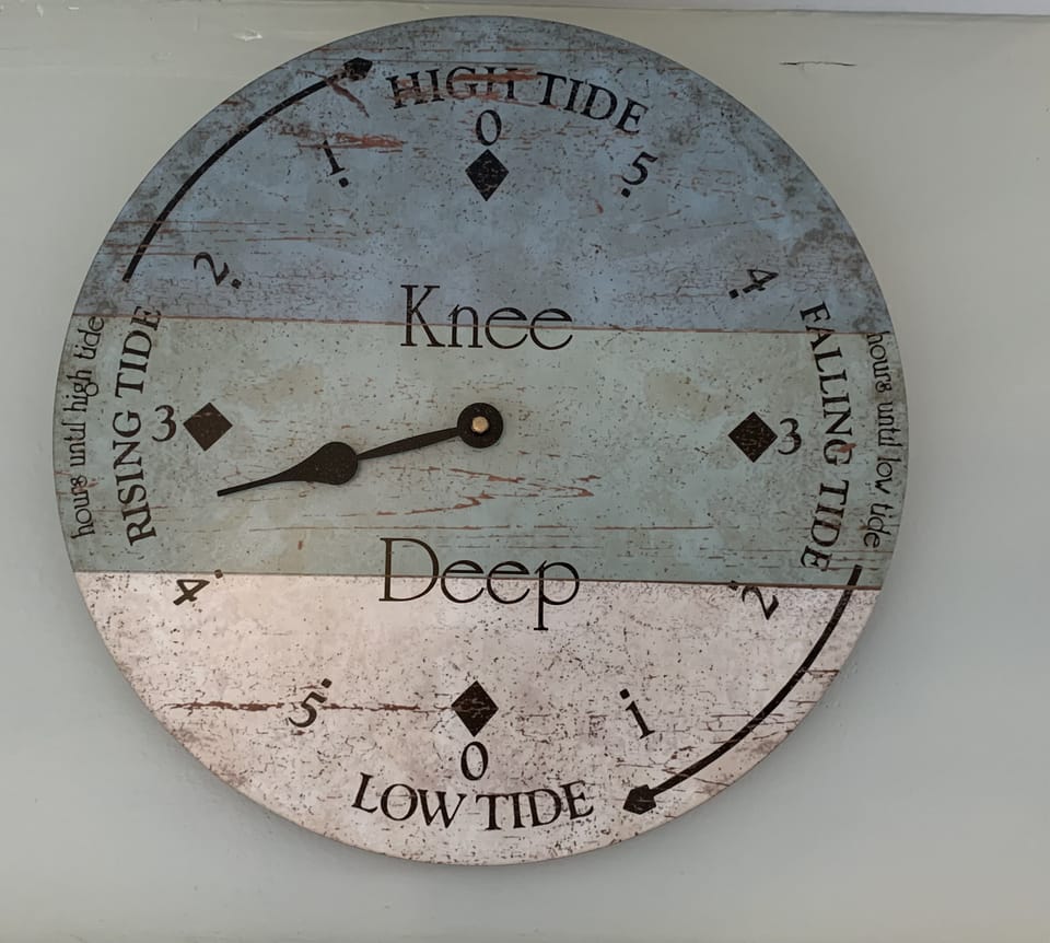 Knee Deep Tide Clock, a good way to tell time for the week!