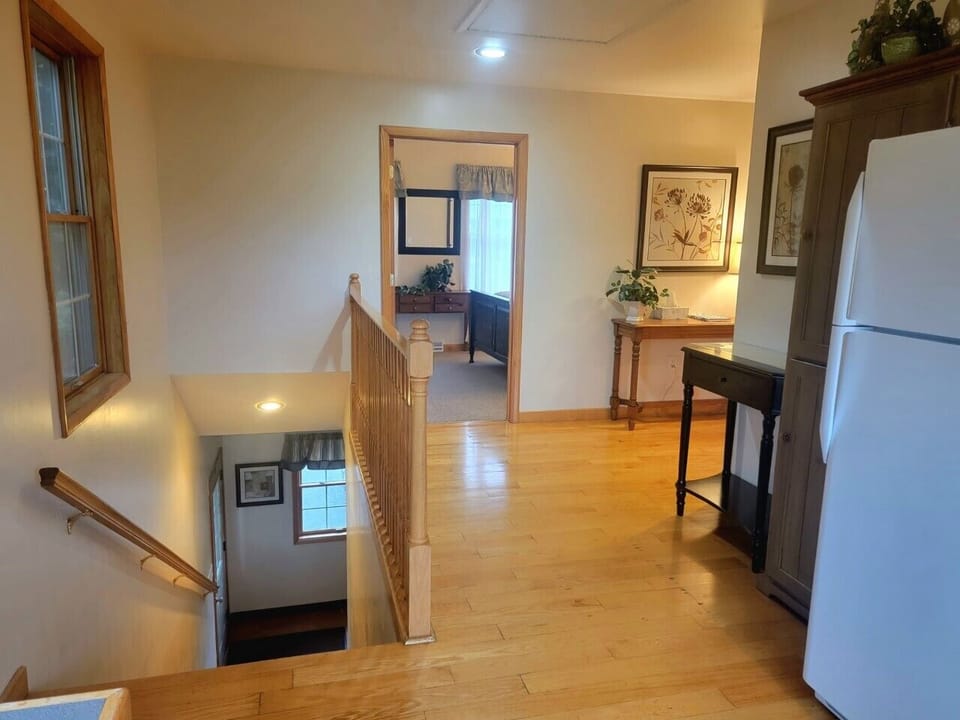 After entering into the foyer, you will make your way up the stairs.
