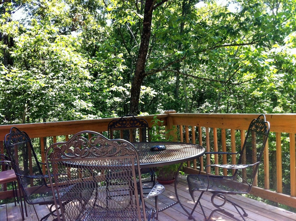 seating on upper deck off of kitchen