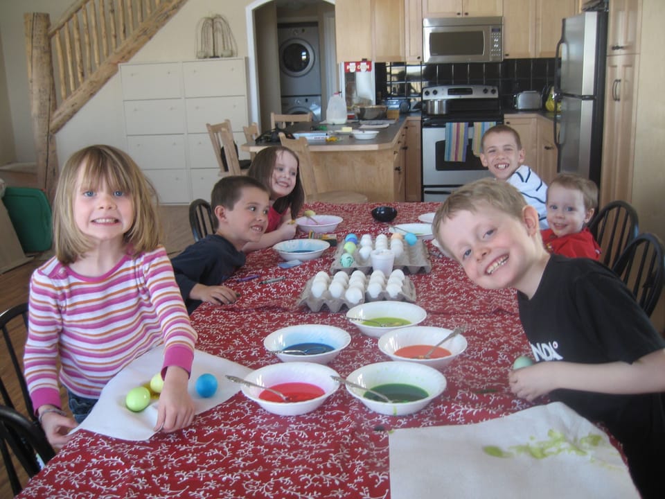 Coloring Easter eggs in April