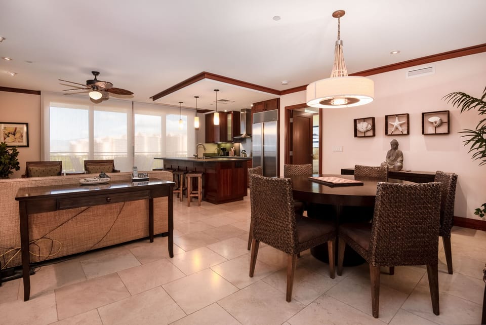 Open concept living area allows families to interact with one another.