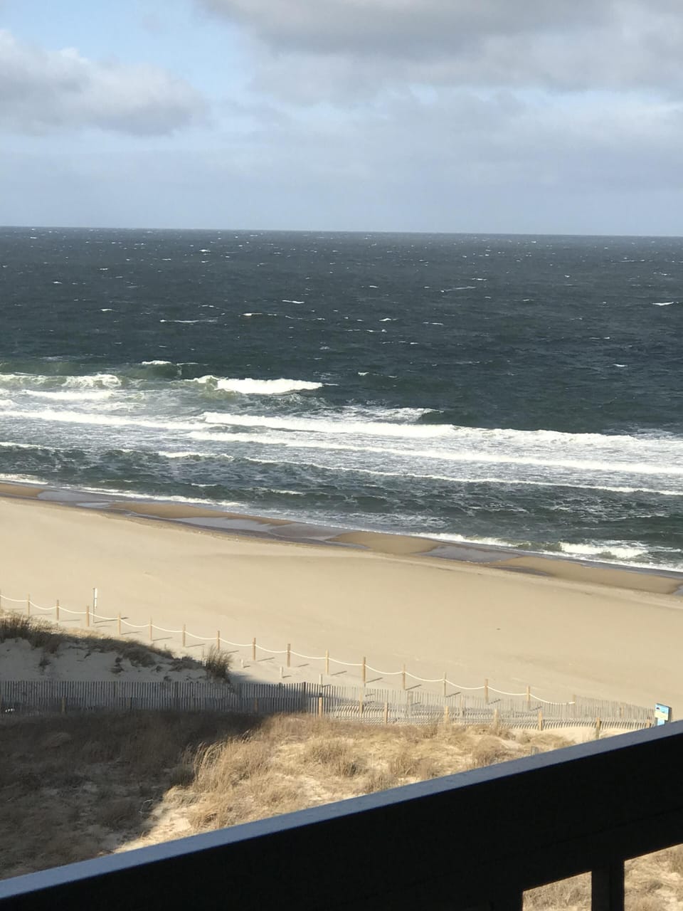 View of beach ocean from balcony