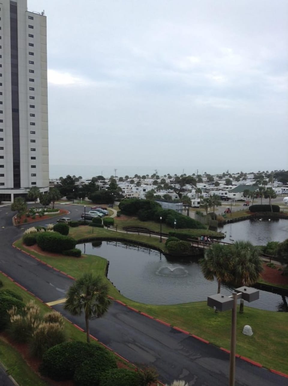 Great view of the ocean from the balcony.  It is partially obstructed by tower.