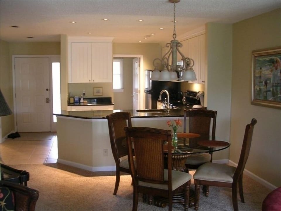 Dining area and newly remodeled kitchen
