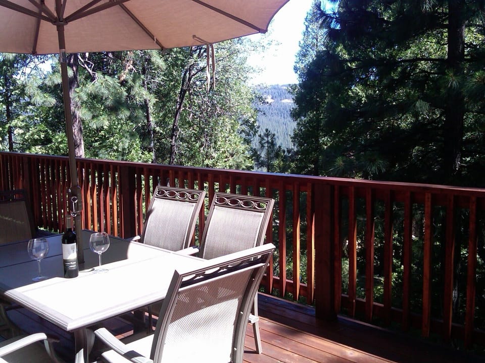 Relax on the large outdoor deck