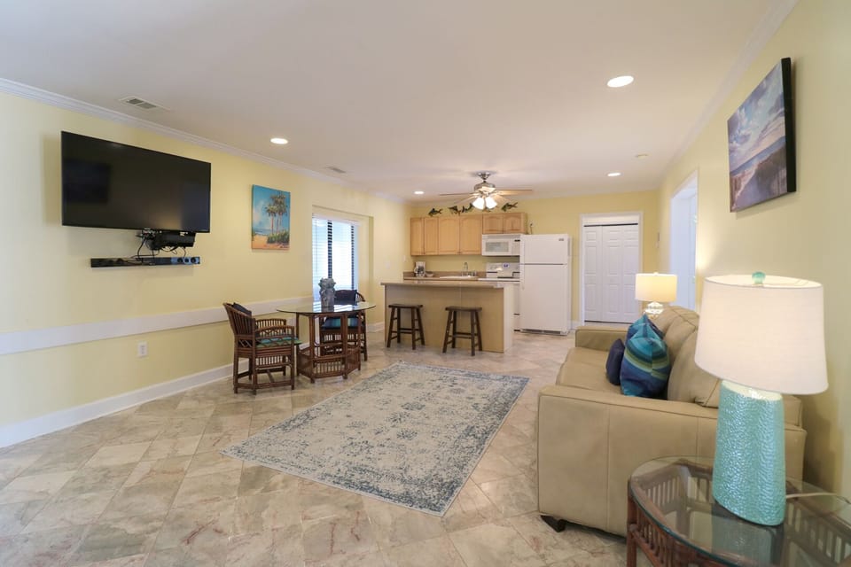 Den area with a sleeper sofa