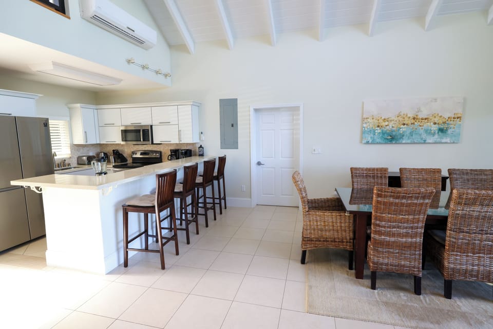 Full kitchen and dining area