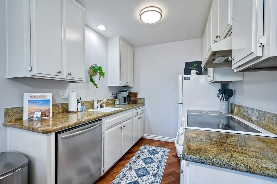 Fully equipped kitchen with everything you need to make a meal at home. Keurig and Drip Coffee Maker provided.
