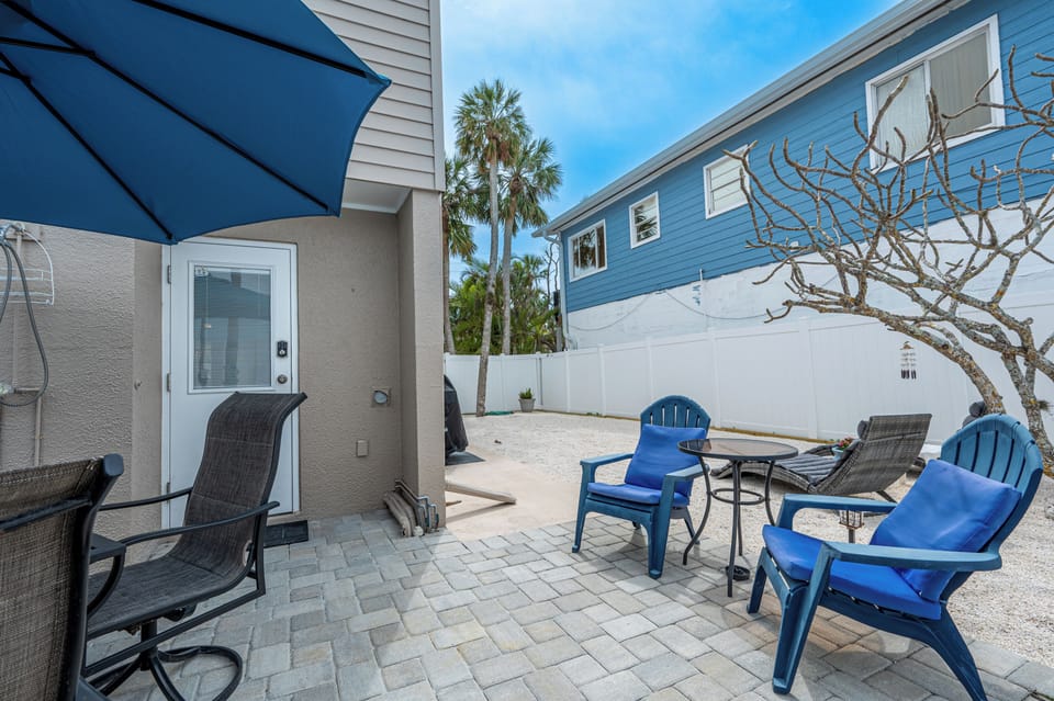Back Patio with outdoor shower