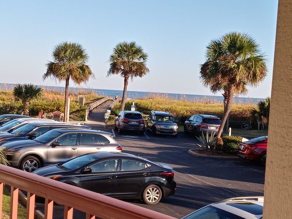 Beach access from balcony - easy access with rolling beach cart!