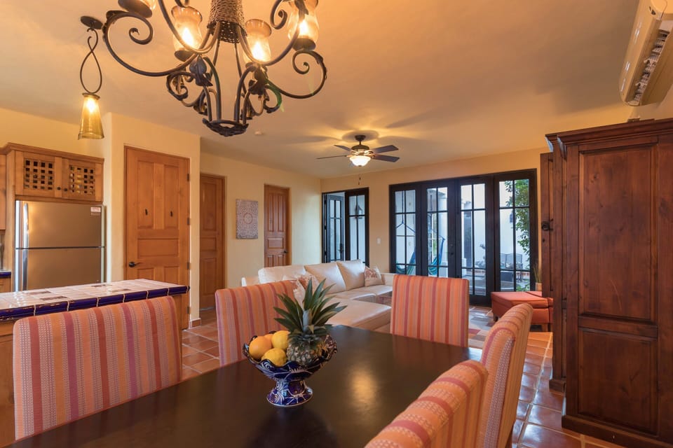 Conveniently arranged dining/living spaces allow for comfortable entertaining.
