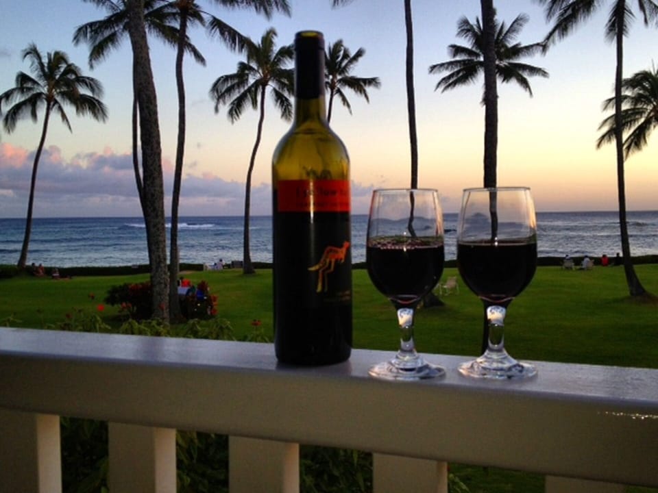 Wine at Sunset On Your Lanai
