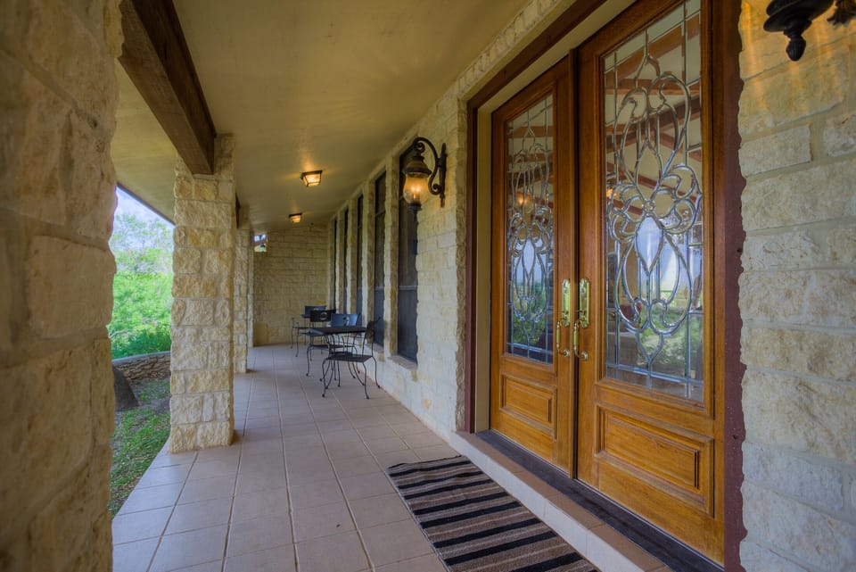 Back Porch. View from Back Porch down to River. 