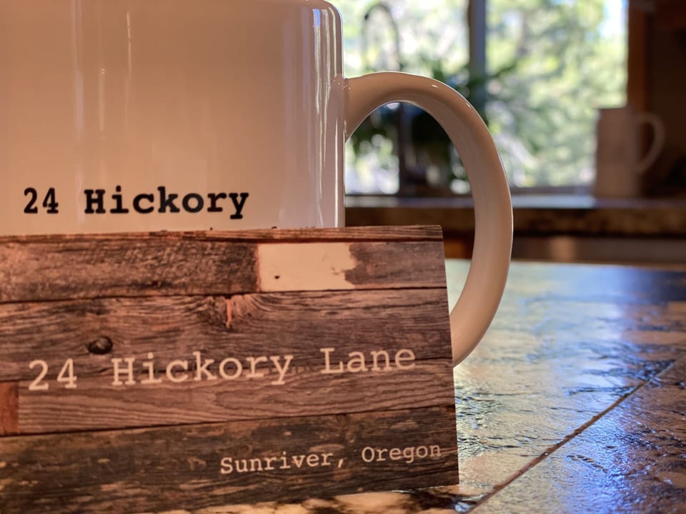Small amenities from 24 Hickory.  Feel free to take a complimentary mug! 